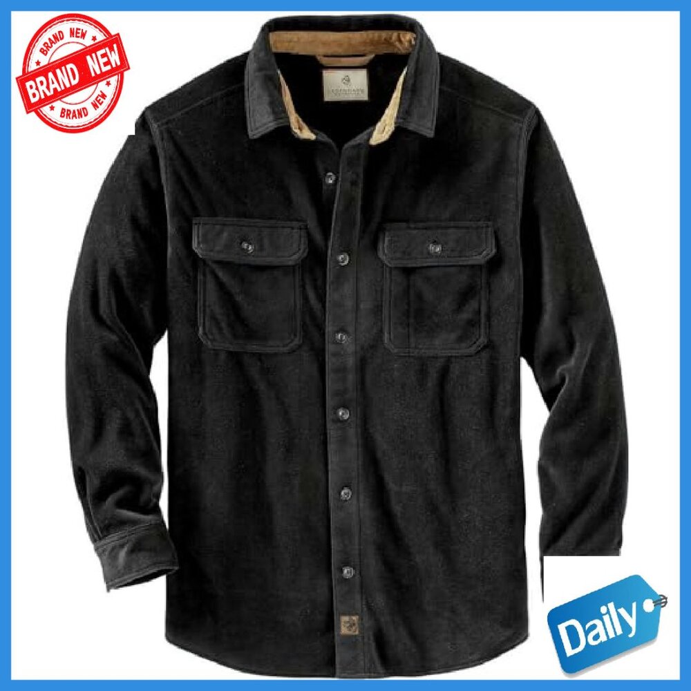 Men's Heavyweight Fleece Button-Down Shirt with Chest Pocket - Picture 2 of 6